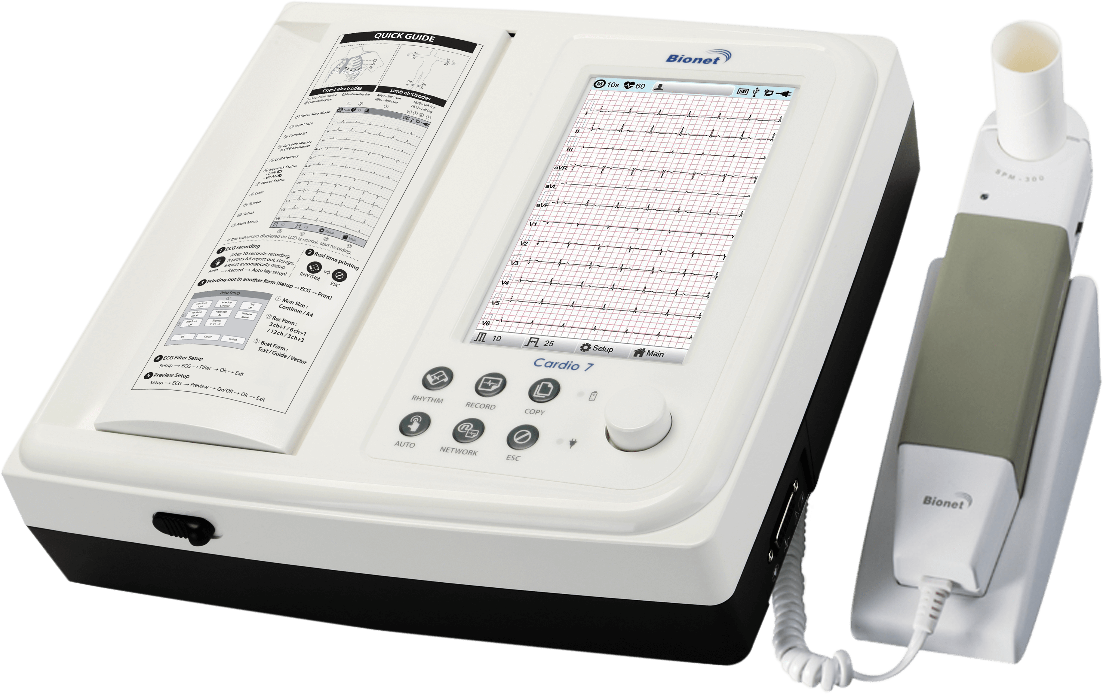 Cardio7-S Bionet Interpretive Electrocardiogram ECG EKG Machine with Spirometry_slide