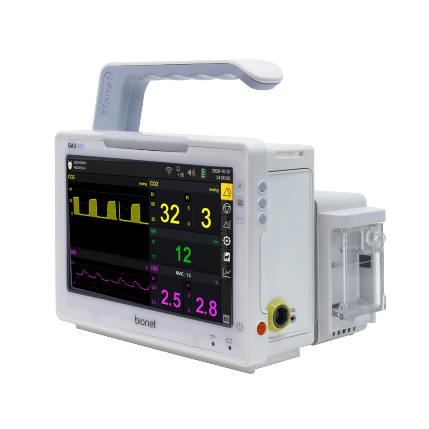 Bionet GA3VET - EtCO2/Anesthetic Gas Analyzer